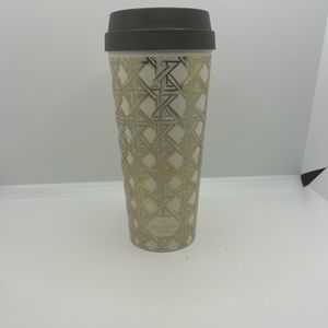 Kate Spade Gold and Cream Geomertic Tumbler